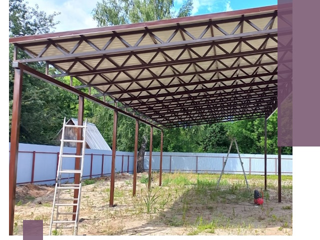 Односкатные навесы под ключ в Кемерово — изготовление и монтаж