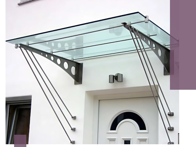 Козырьки над входом под ключ в Кемерово — изготовление и монтаж