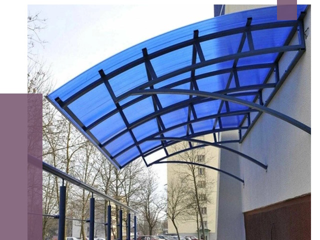 Козырьки из поликарбоната в Кемерово от 4371 руб. под ключ | ПРОЛЁТ-Кмр