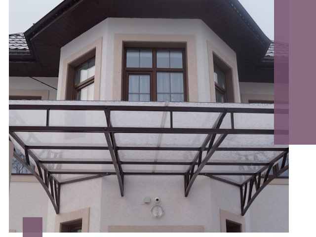 Козырьки из поликарбоната под ключ в Кемерово