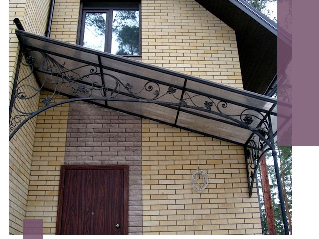 Односкатные козырьки из металла под ключ в Кемерово