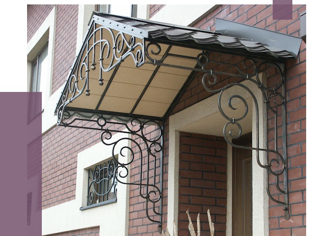 Двускатные козырьки в Кемерово под ключ от 13008 руб.