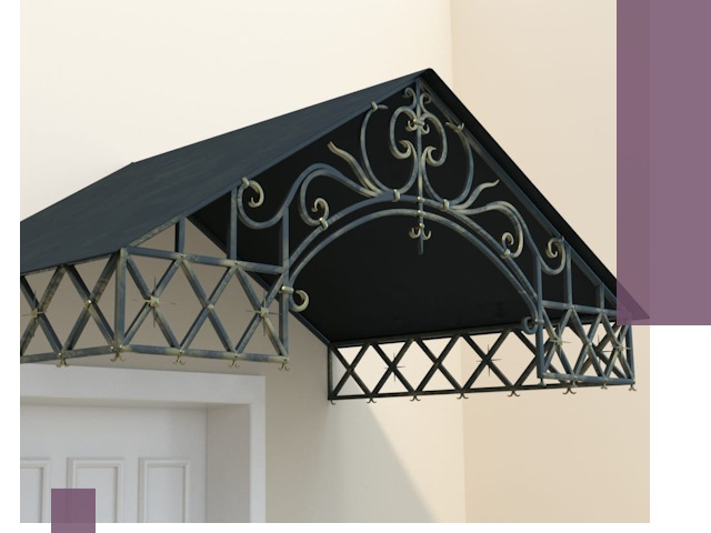 Двускатные металлические козырьки под ключ в Кемерово