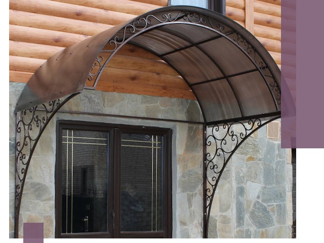 Арочные козырьки под ключ в Кемерово: изготовление и монтаж